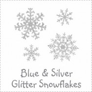Glitter Snowflakes Blue and Silver Baby Shower Invitations